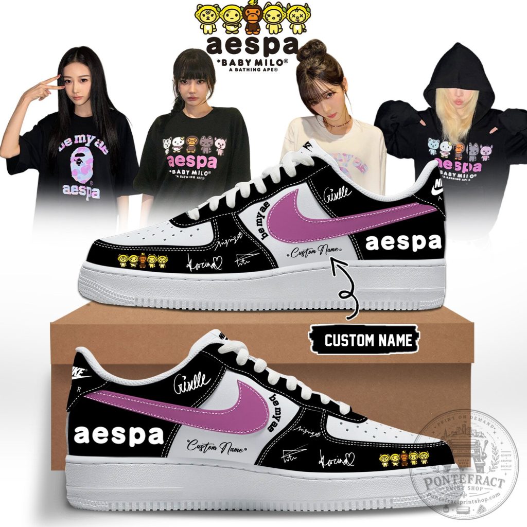 Aespa and BAPE Custom Name K-Pop Band Sneakers Shoes Aespa and BAPE Custom Name K-Pop Band Sneakers Shoes