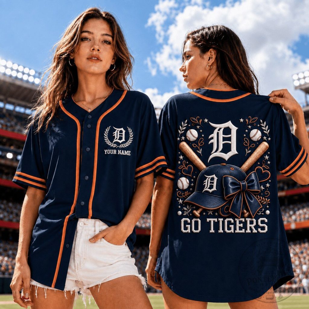 Detroit Tigers Baseball Jersey Custom Name Gift For Women Detroit Tigers Baseball Jersey Custom Name Gift For Women