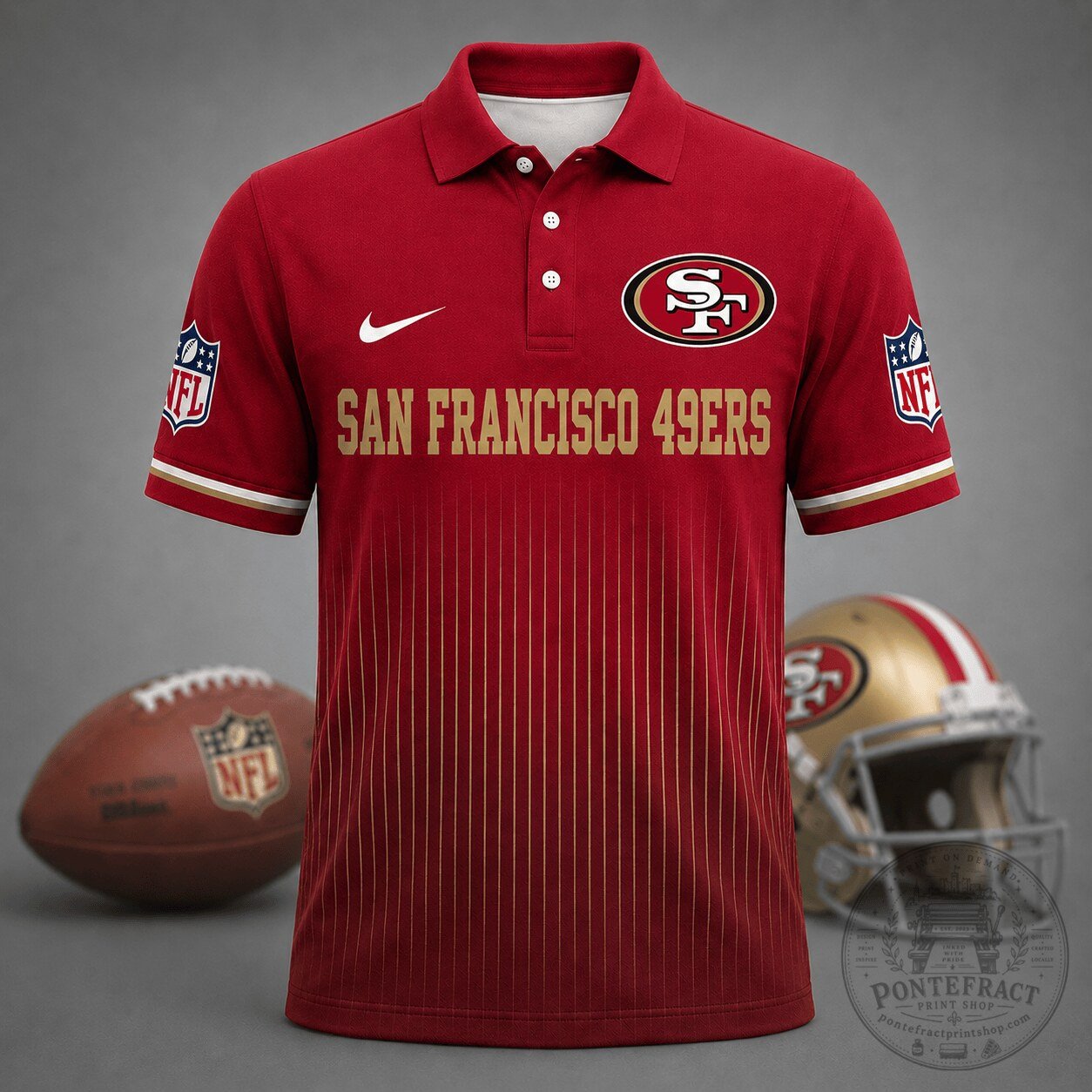 San Francisco 49ers National Football League Premium Gradient Stripe Polo Shirt