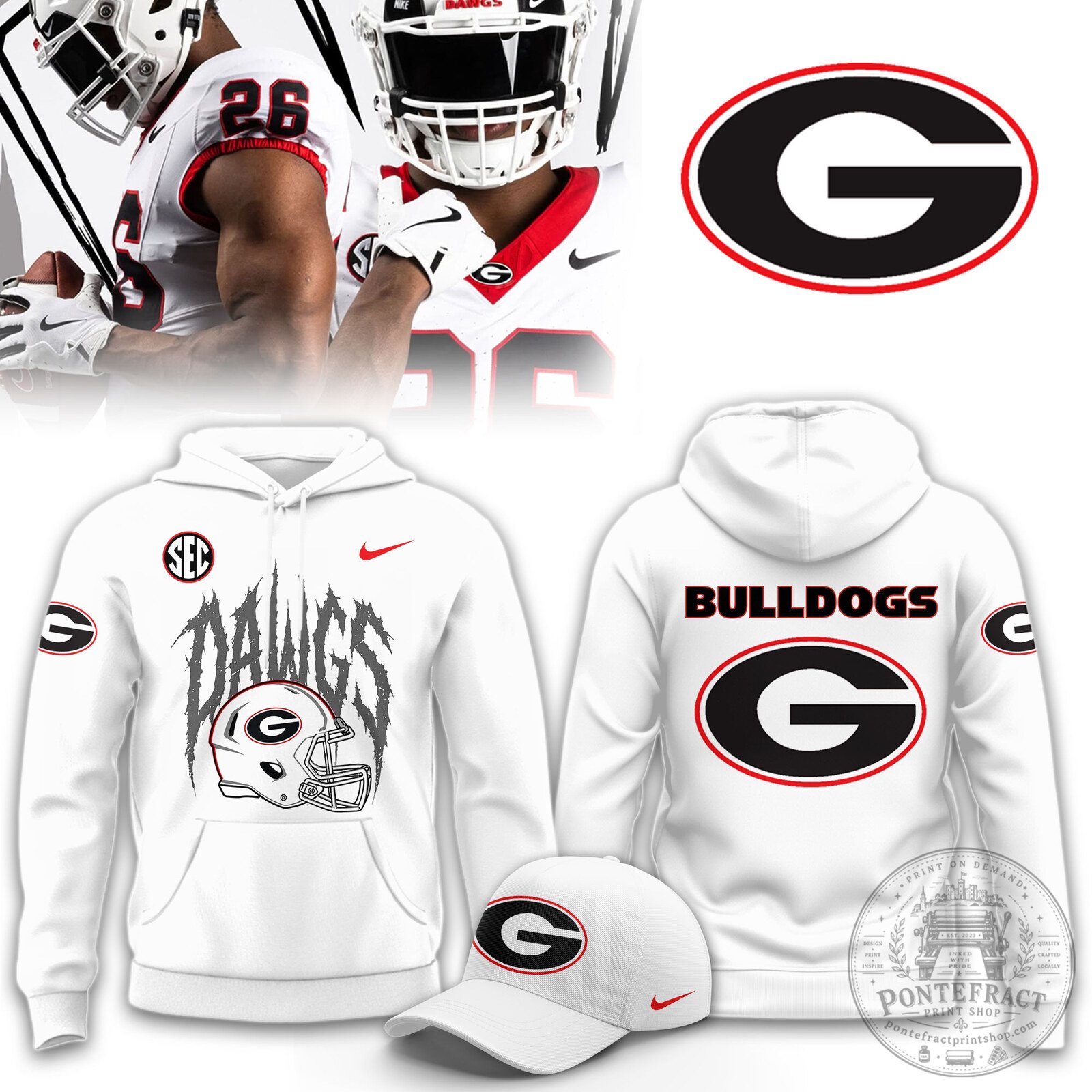 Georgia Bulldogs Whiteout Limited Edition Football Fan Hoodie