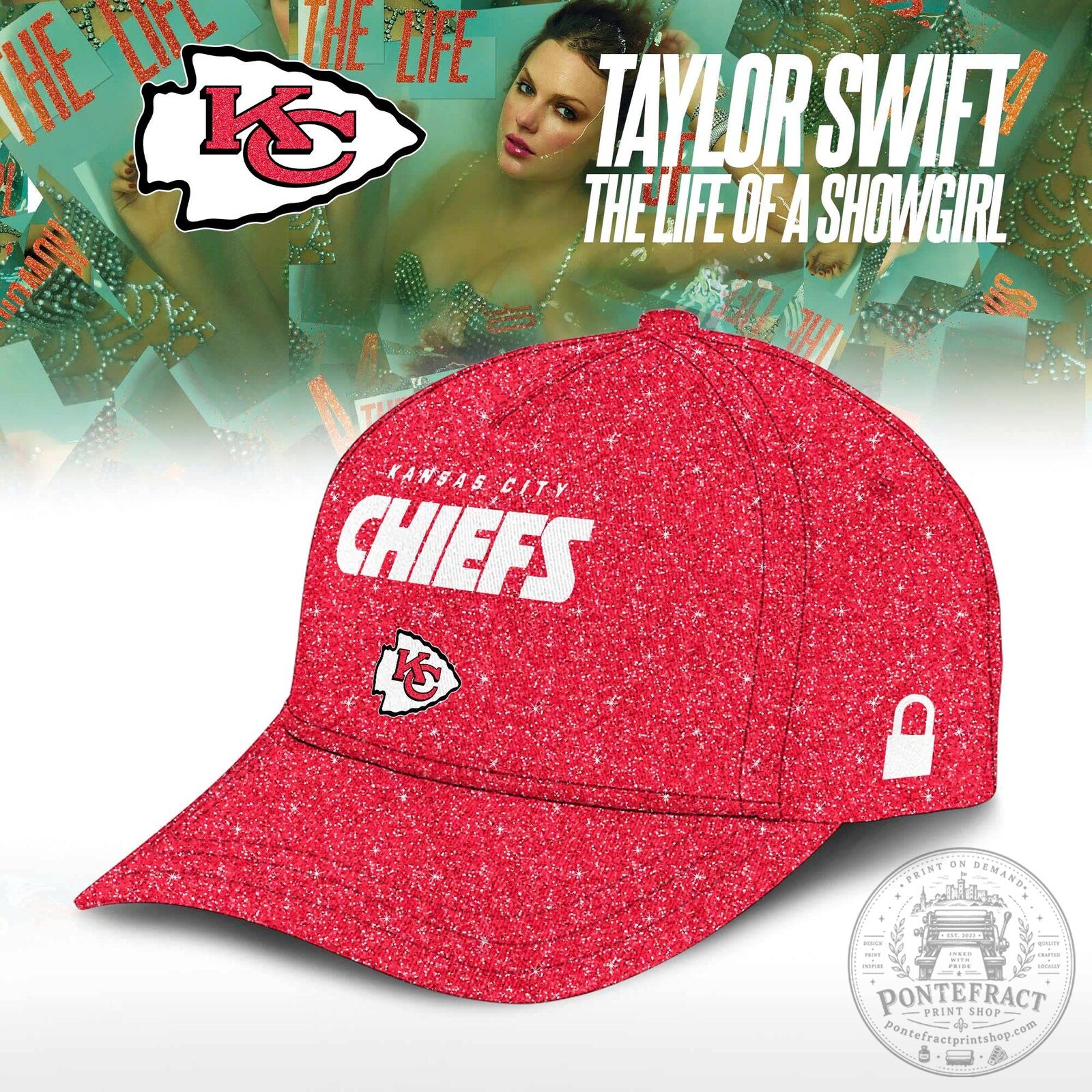 Kansas City Chiefs Taylor Swift The Life Of A Showgirl Red Glitter Hoodie 7 Kansas City Chiefs Taylor Swift The Life Of A Showgirl Red Glitter Hoodie