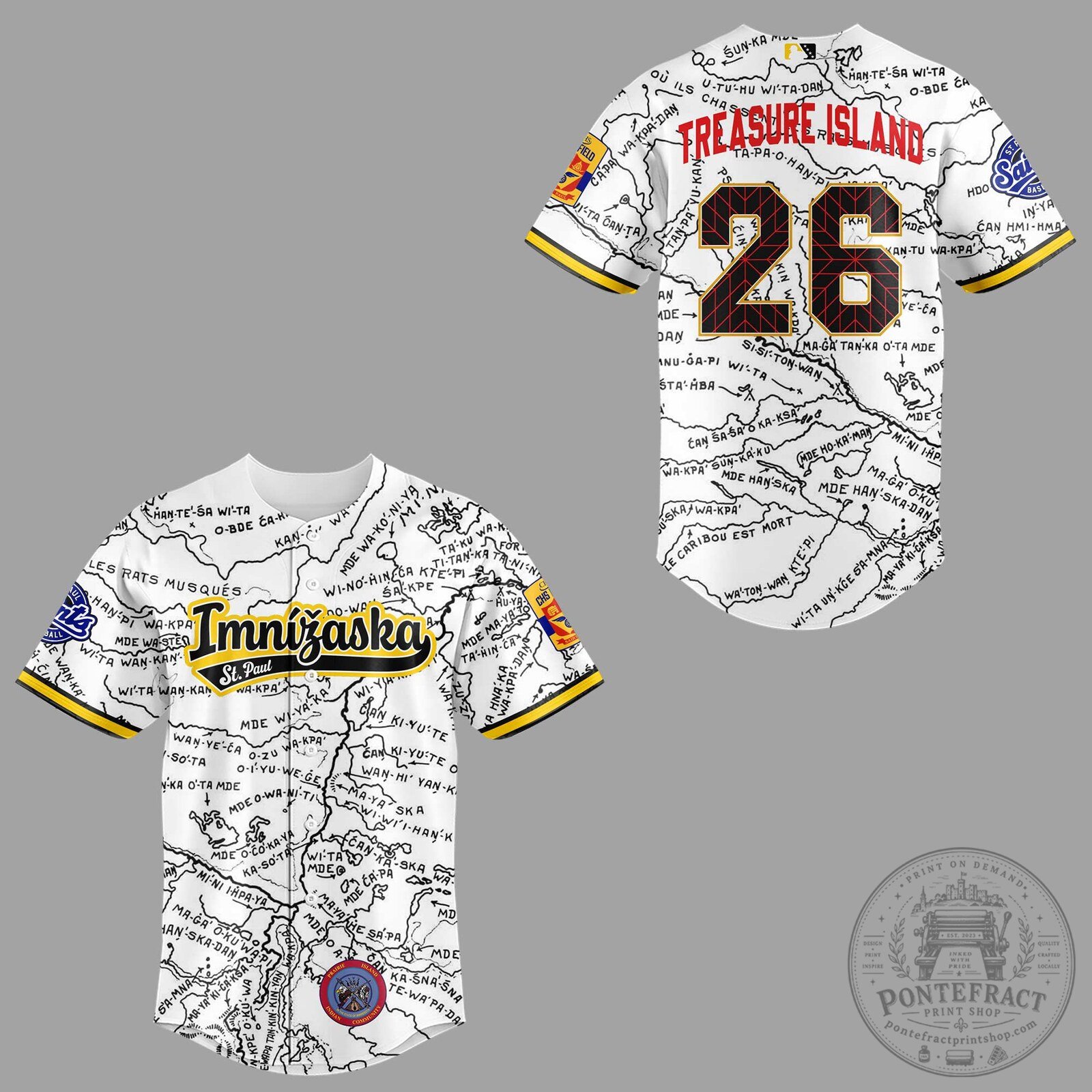 St. Paul Saints Imnizaska Native American Heritage Night Baseball Jersey 7 St. Paul Saints Imnizaska Native American Heritage Night Baseball Jersey