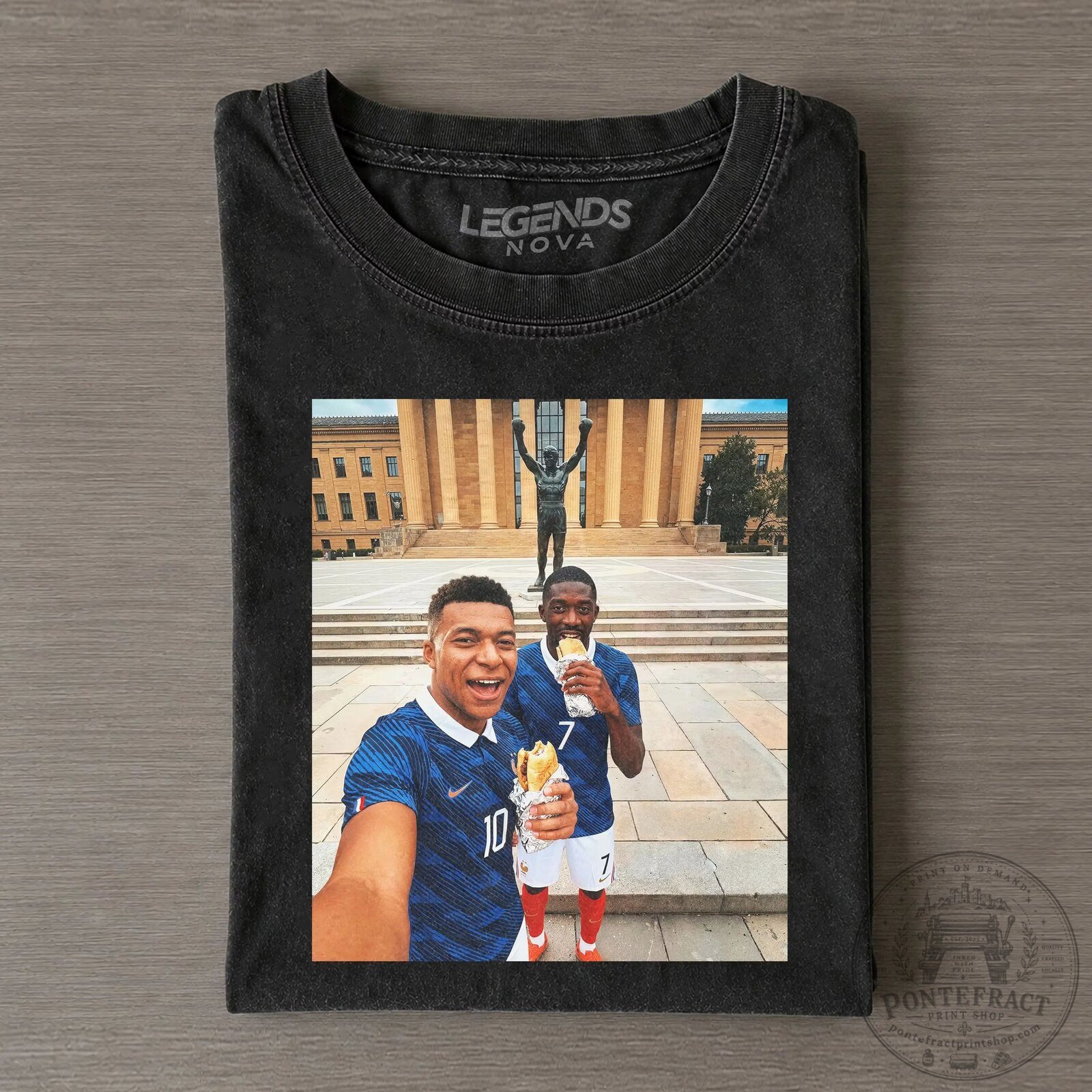 Kylian Mbappe Ousmane Dembele France Soccer Players Selfie Black T-Shirt