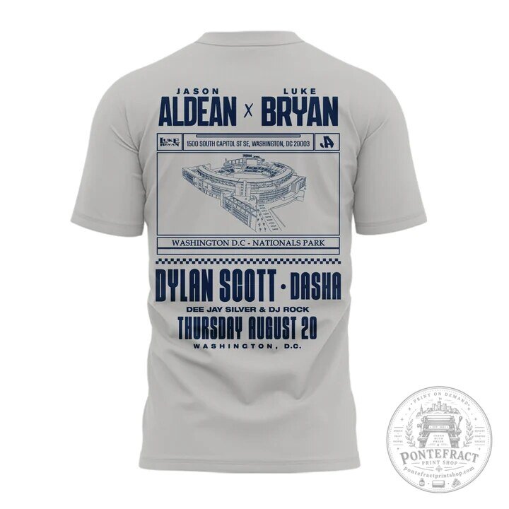 Luke Bryan Jason Aldean Washington Nationals Park Concert T-Shirt 9 Luke Bryan Jason Aldean Washington Nationals Park Concert T-Shirt