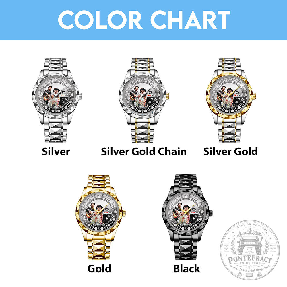 Elvis Presley Diamond Bezel Stainless Steel Watch for Men and Women 12 Elvis Presley Diamond Bezel Stainless Steel Watch for Men and Women