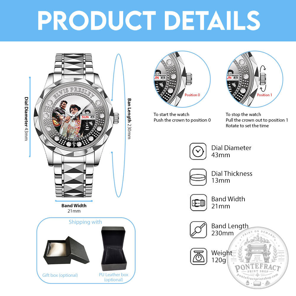 Elvis Presley Diamond Bezel Stainless Steel Watch for Men and Women 13 Elvis Presley Diamond Bezel Stainless Steel Watch for Men and Women