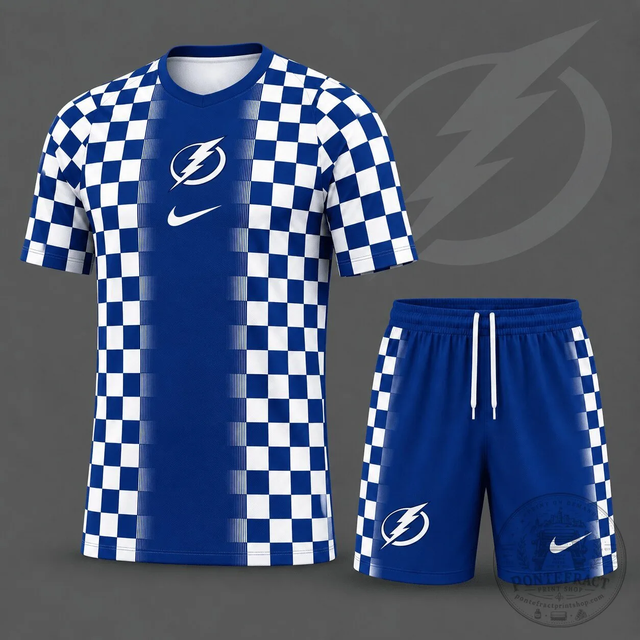 Tampa Bay Lightning Checkerboard Fusion Fan Kit T-Shirt and Shorts Set