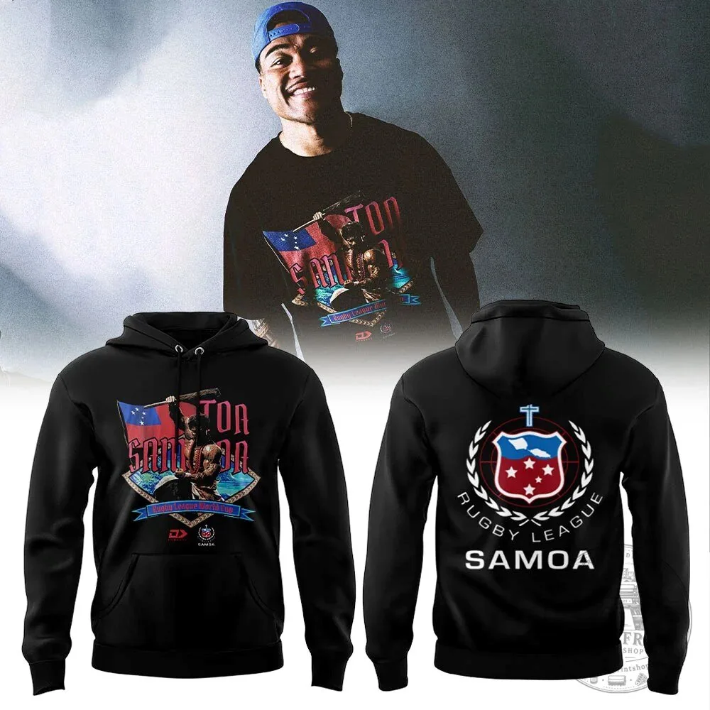 Toa Samoa Rugby League 685 Around The World Black Pullover Hoodie