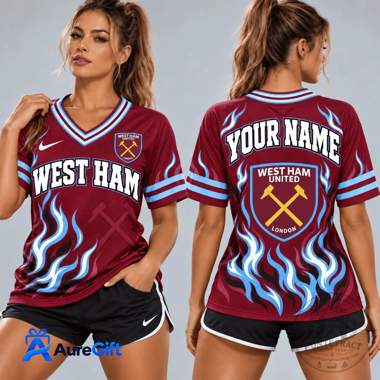 West Ham United Football Club Personalized V-Neck Jersey