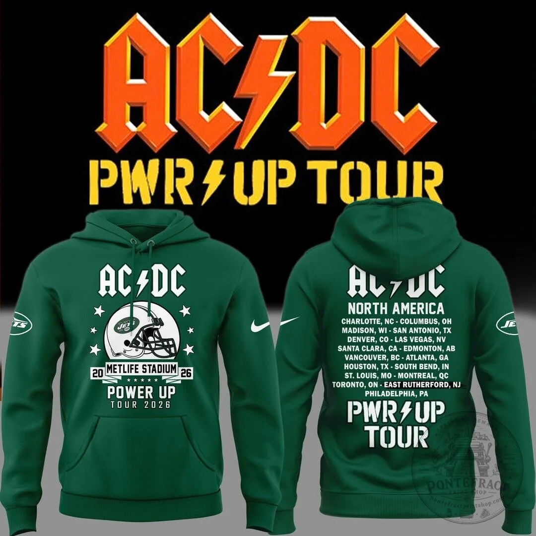 New York Jets MetLife Stadium Green Hoodie for ACDC Power Up Tour 2026