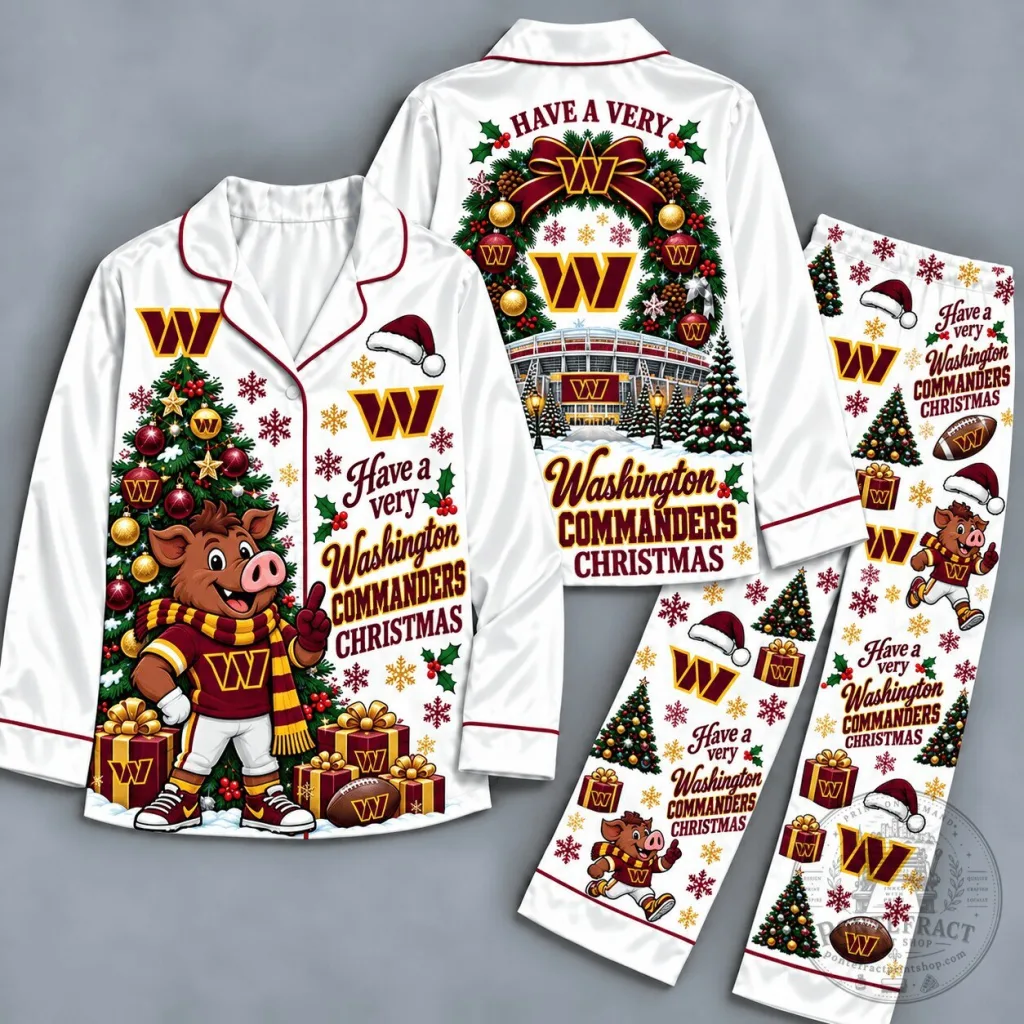 Washington Commanders Christmas Holiday Pajamas Set Washington Commanders Christmas Holiday Pajamas Set