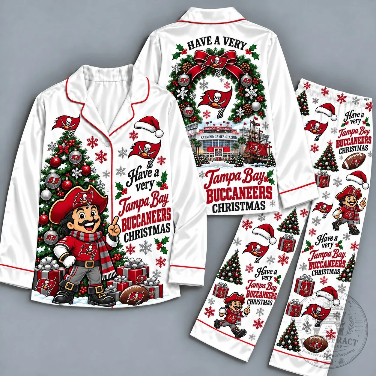 Tampa Bay Buccaneers Christmas Holiday Spirit Pajamas Set 1 Tampa Bay Buccaneers Christmas Holiday Spirit Pajamas Set