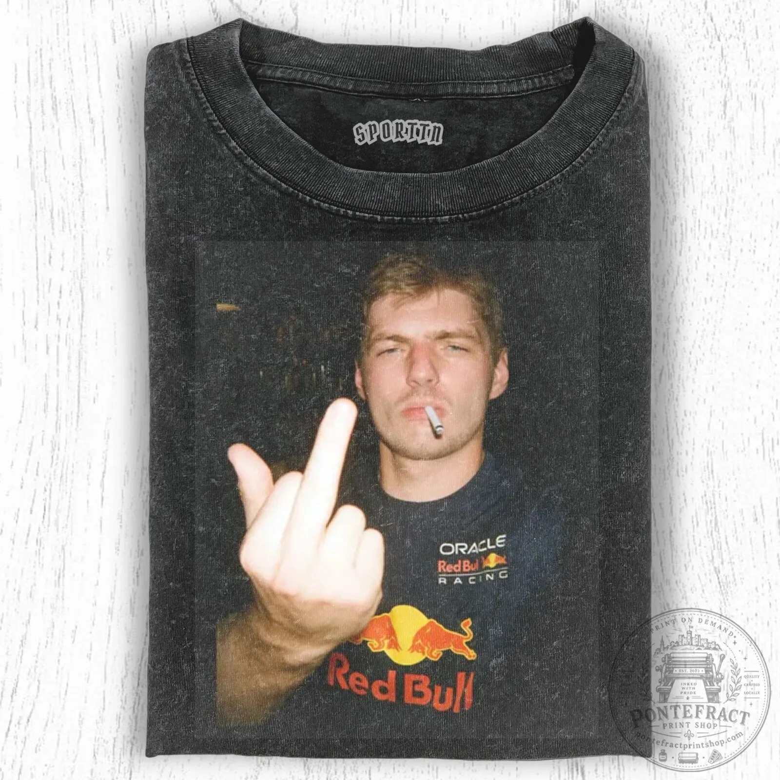 Max Verstappen Middle Finger Smoking Red Bull Racing Graphic T-Shirt