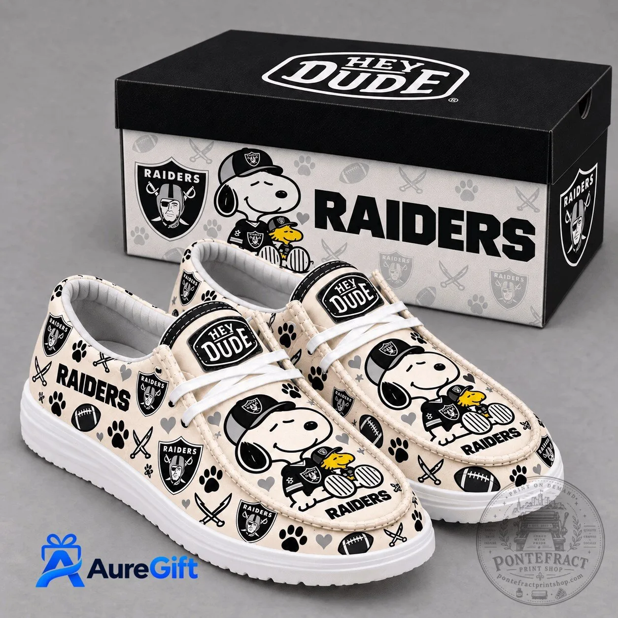 Las Vegas Raiders Snoopy Hey Dude Style Casual Shoes for Men and Women 4 Las Vegas Raiders Snoopy Hey Dude Style Casual Shoes for Men and Women