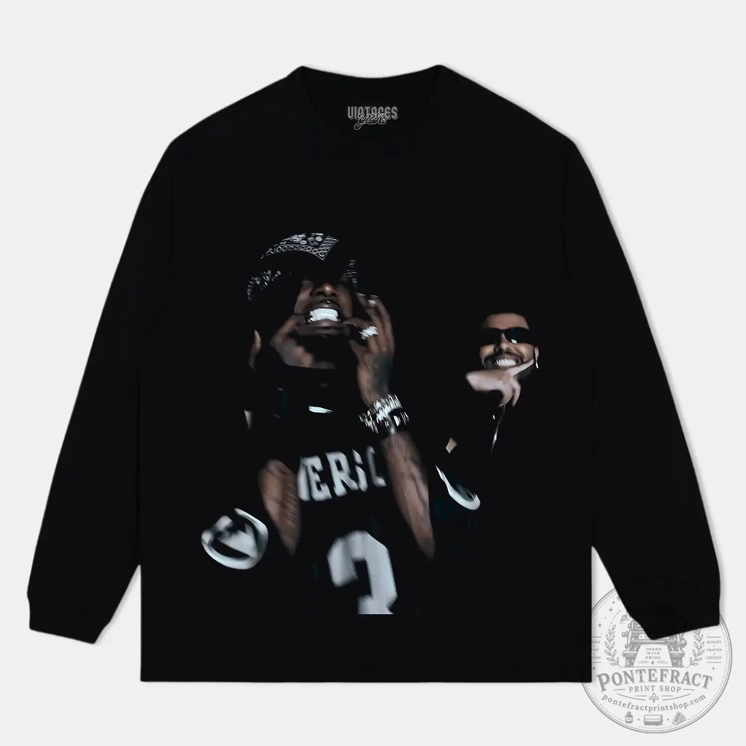Playboi Carti and The Weeknd Long Sleeve Shirt, Black Hip Hop Music Apparel