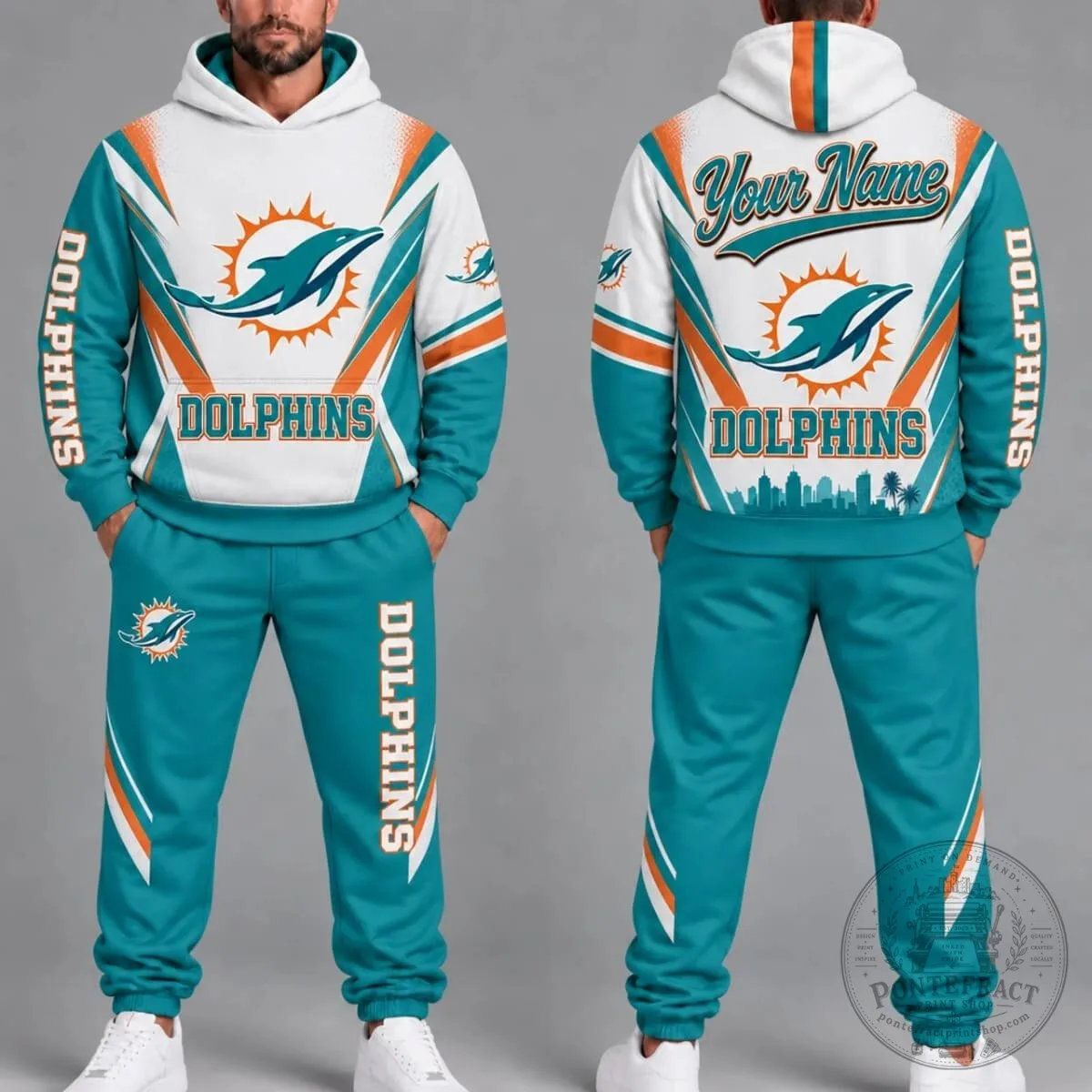 Miami Dolphins Football Personalized Hoodie and Jogger Set