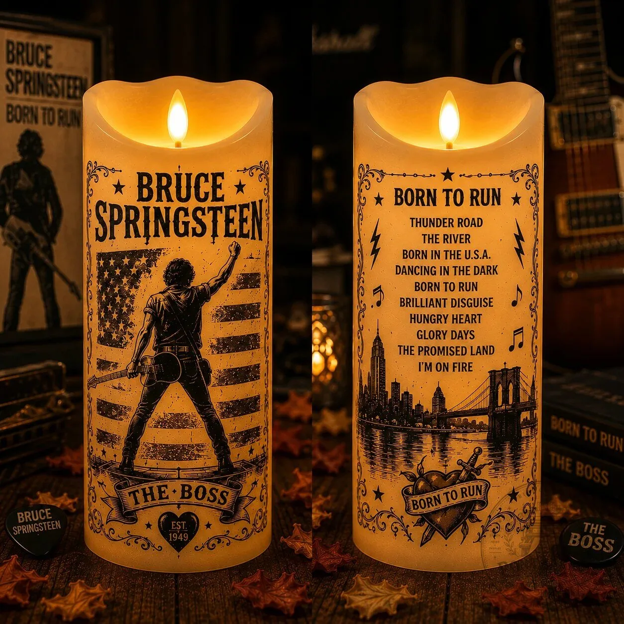 Bruce Springsteen Born to Run The Boss Flameless LED Candle 5 Bruce Springsteen Born to Run The Boss Flameless LED Candle