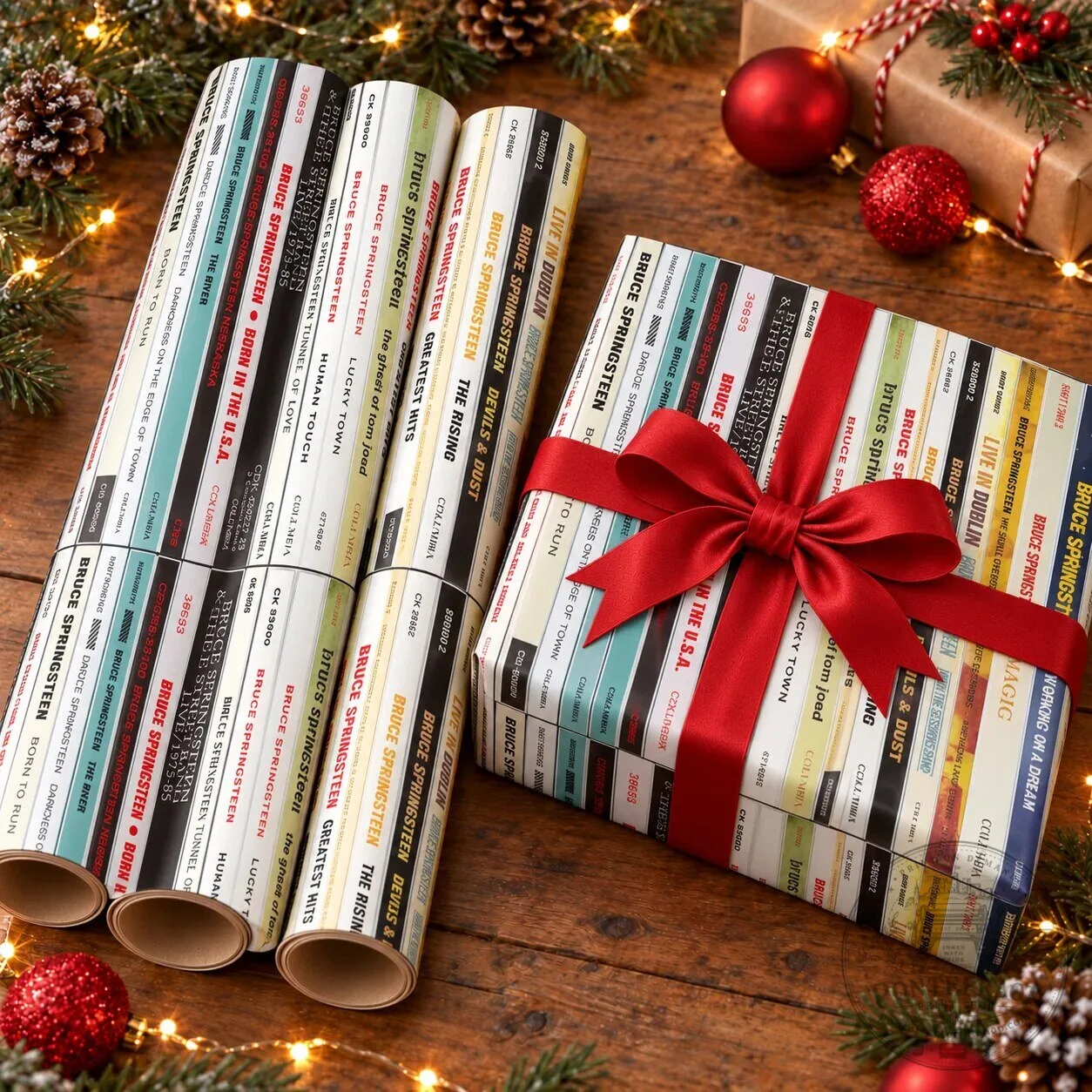 Bruce Springsteen Cassette Spines Music Album Gift Wrapping Paper 10 Bruce Springsteen Cassette Spines Music Album Gift Wrapping Paper