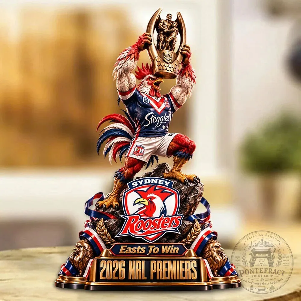 Sydney Roosters 2026 NRL Premiers Easts To Win Custom Shape Acrylic Plaque