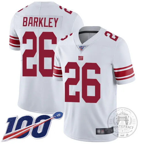 Saquon Barkley New York Giants White 100th Season Football Jersey