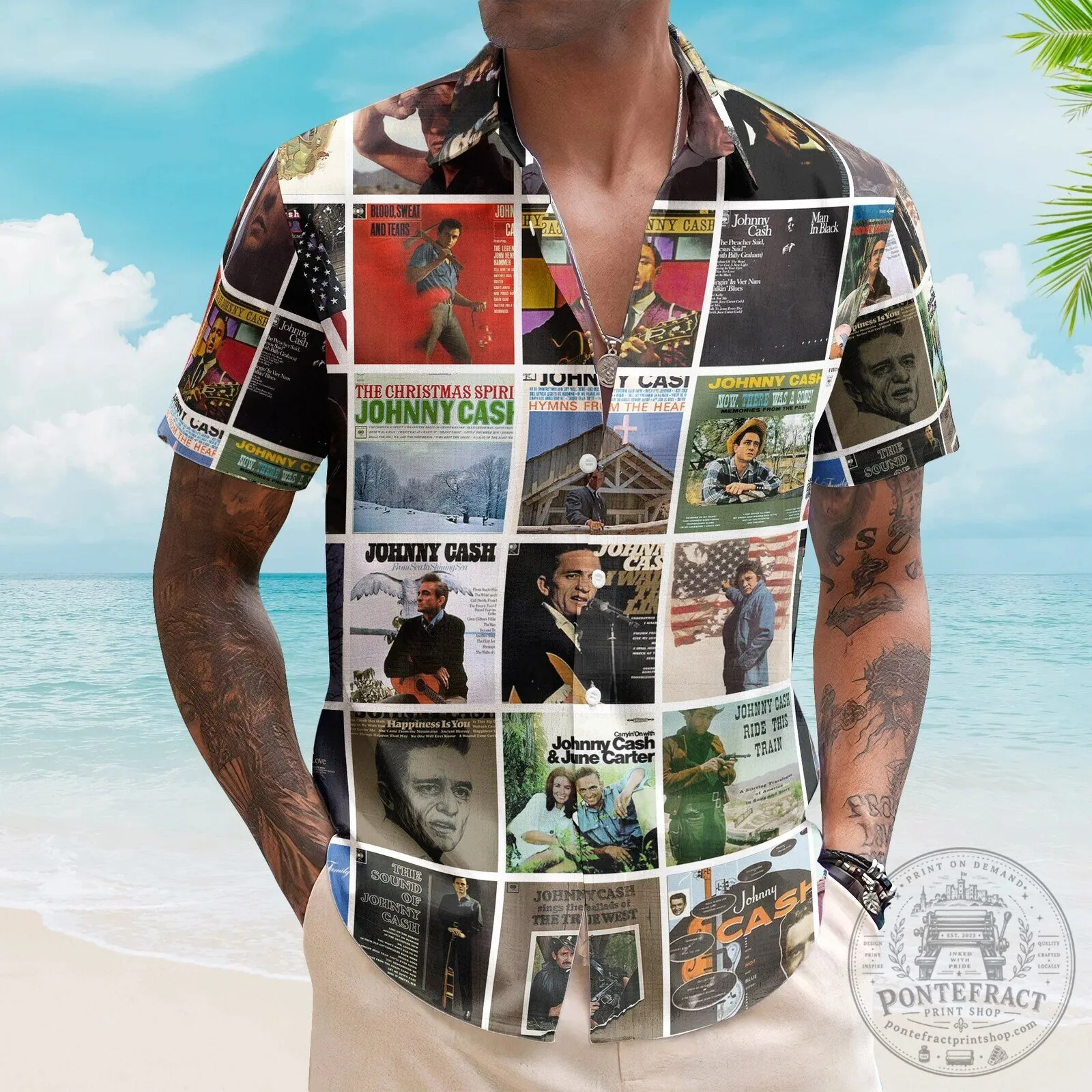 Country Music Johnny Cash Album Covers Hawaiian Shirt 9 Country Music Johnny Cash Album Covers Hawaiian Shirt