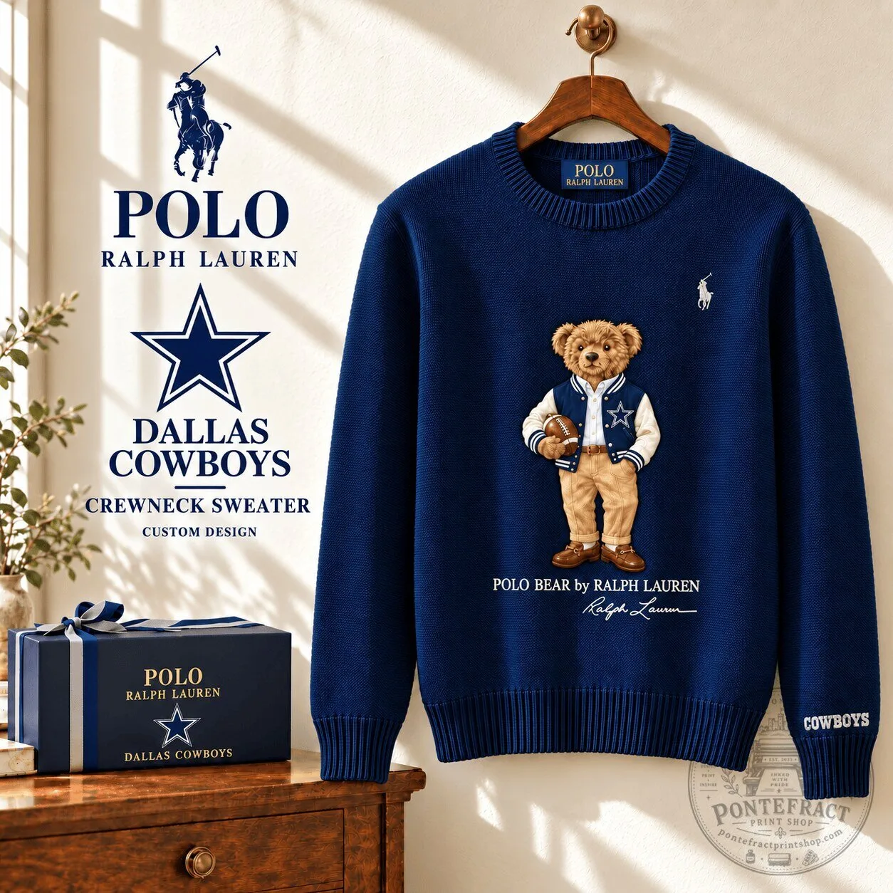 Dallas Cowboys Polo Bear Ralph Lauren Crewneck Sweater