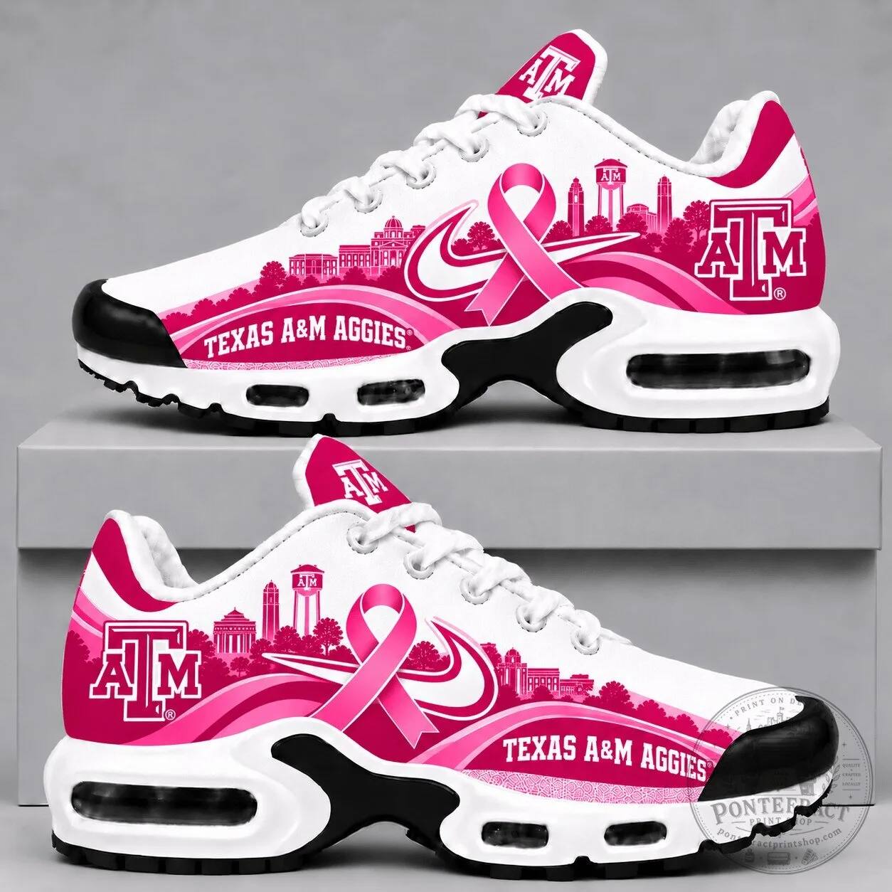 Texas A&M Aggies Pink Ribbon Breast Cancer Awareness Sneakers