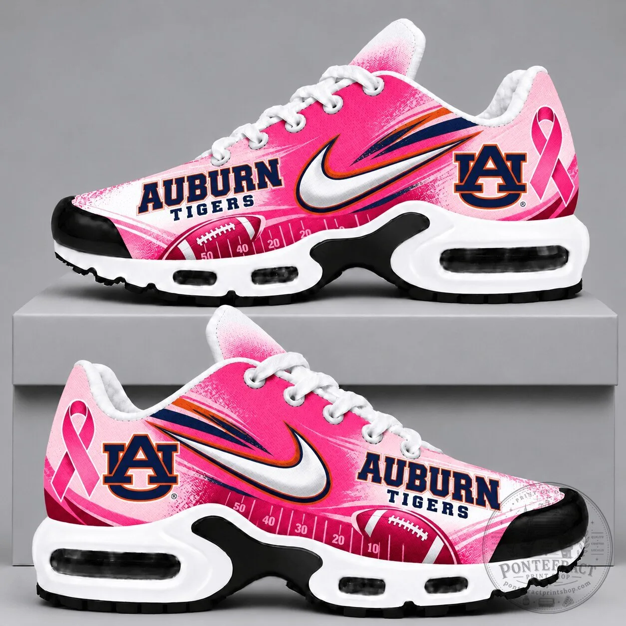 Auburn Tigers Breast Cancer Awareness Pink Football Team Sneakers