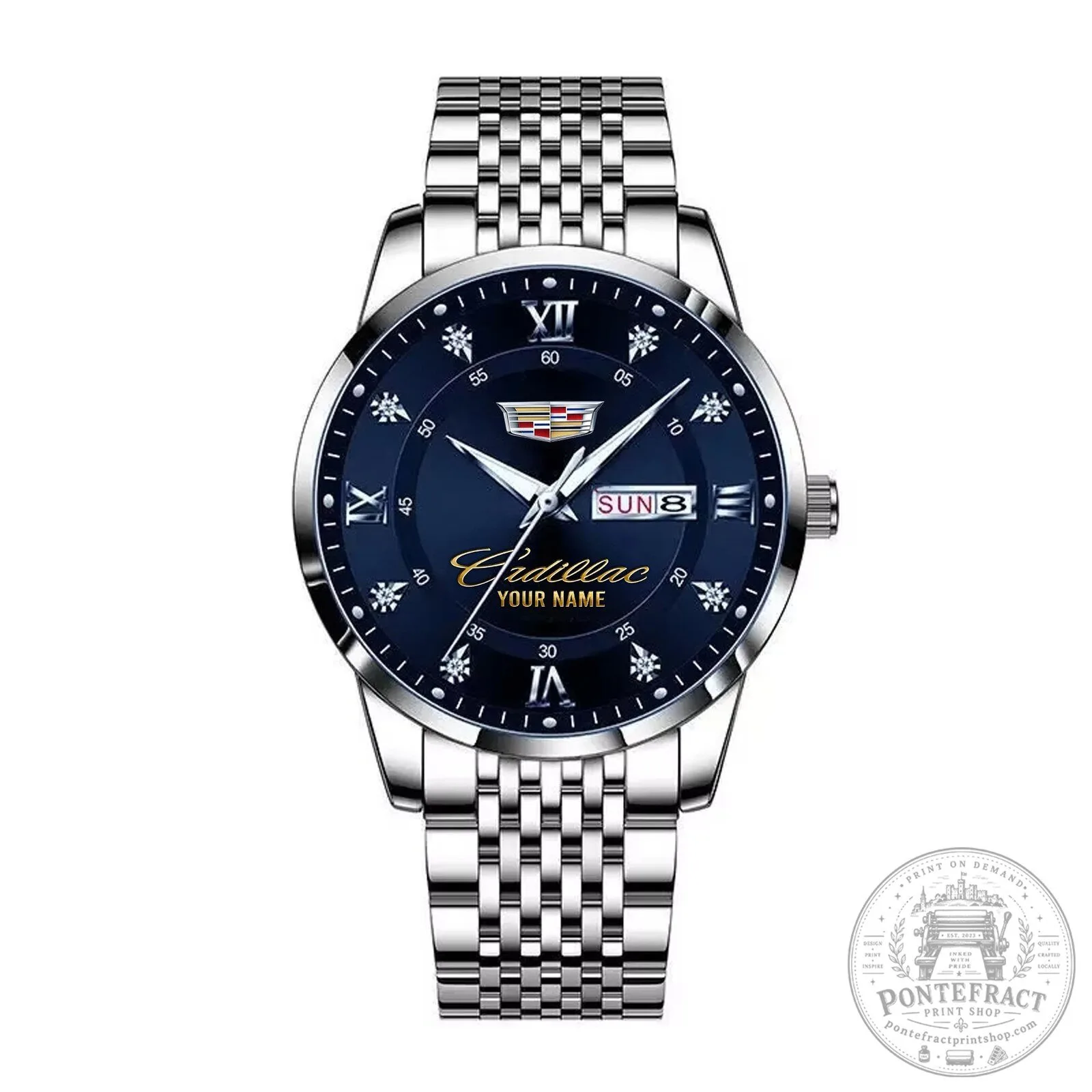 Cadillac Custom Name Gold and Silver Stainless Steel Watch 20 Cadillac Custom Name Gold and Silver Stainless Steel Watch