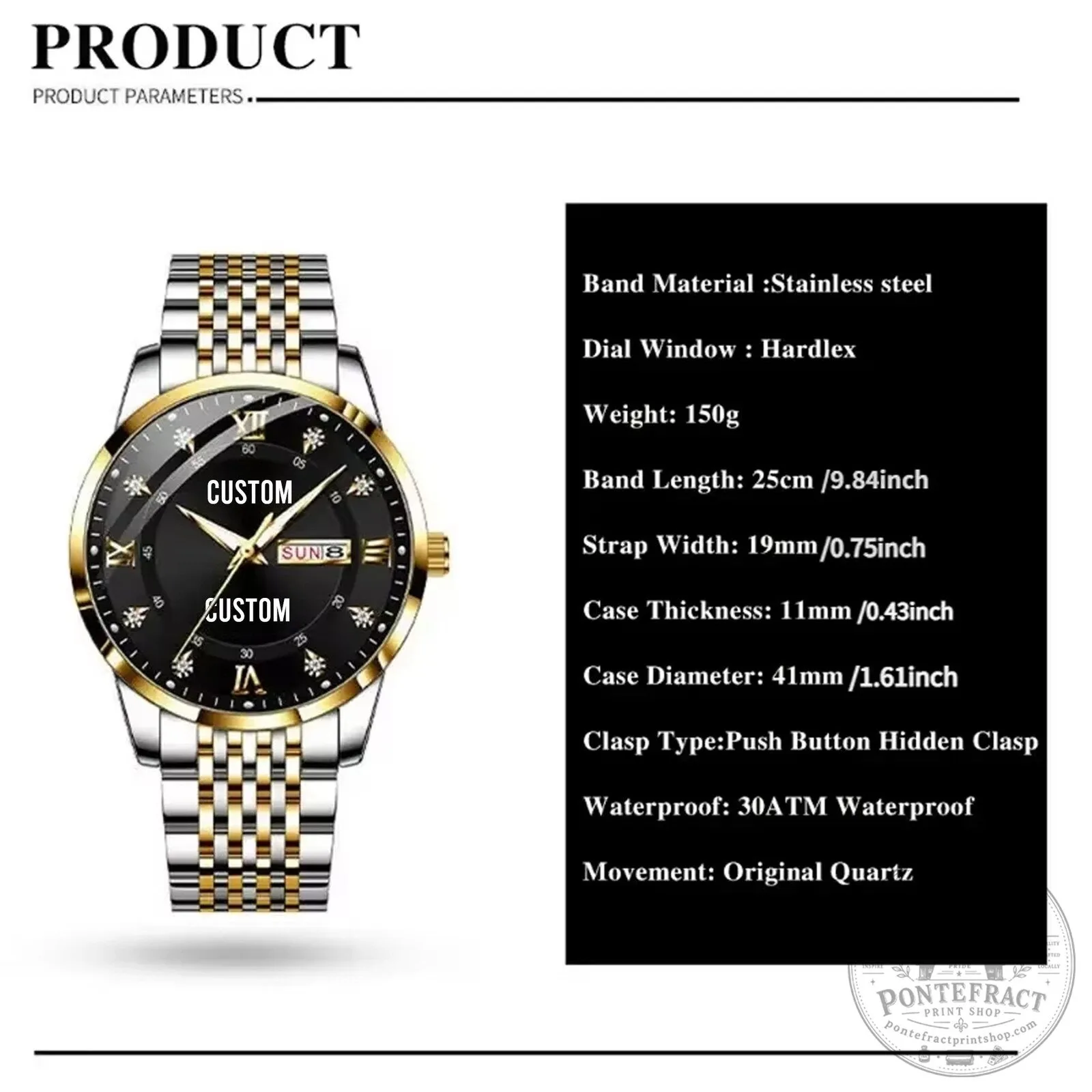 Cadillac Custom Name Gold and Silver Stainless Steel Watch 29 Cadillac Custom Name Gold and Silver Stainless Steel Watch