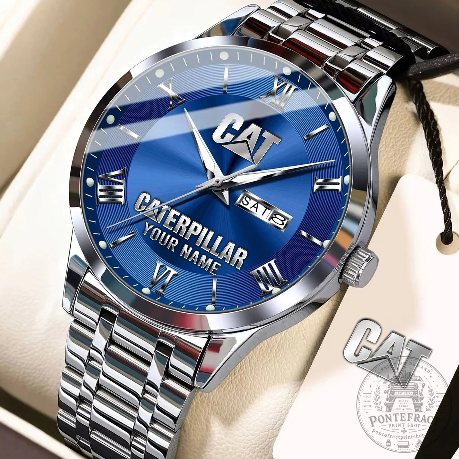 Caterpillar Custom Name Silver Stainless Steel Men's Watch 20 Caterpillar Custom Name Silver Stainless Steel Men