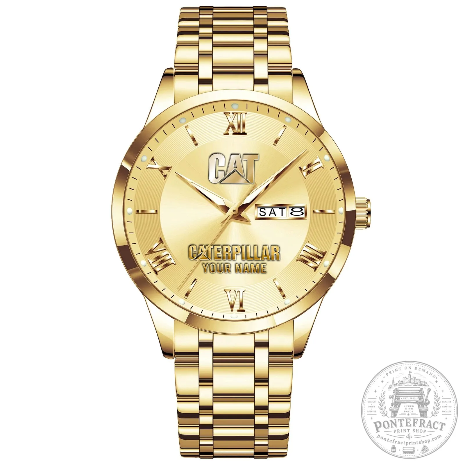 Caterpillar Custom Name Silver Stainless Steel Men's Watch 23 Caterpillar Custom Name Silver Stainless Steel Men