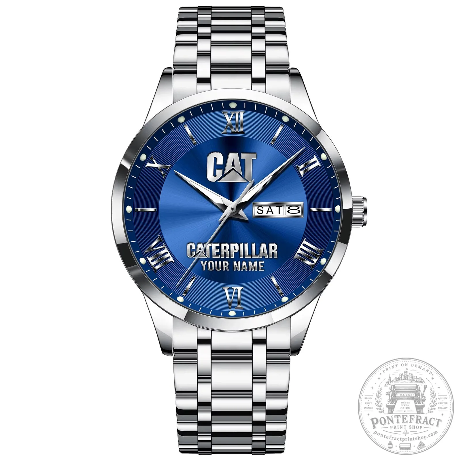 Caterpillar Custom Name Silver Stainless Steel Men's Watch 24 Caterpillar Custom Name Silver Stainless Steel Men
