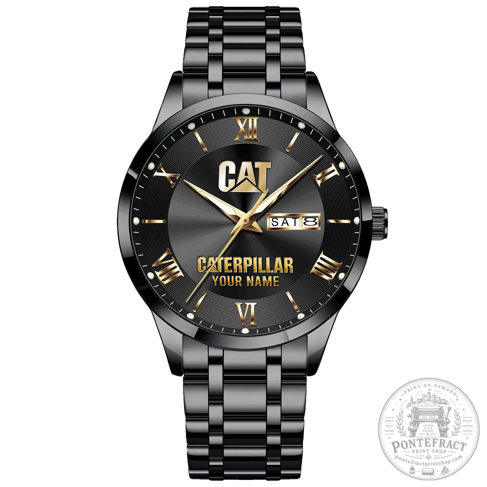 Caterpillar Custom Name Silver Stainless Steel Men's Watch 25 Caterpillar Custom Name Silver Stainless Steel Men