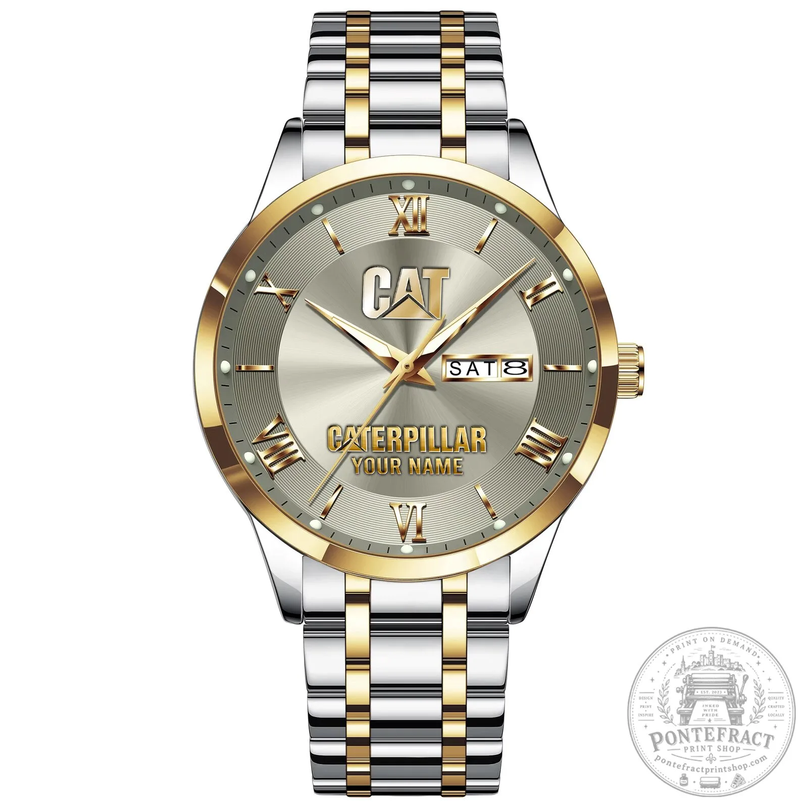 Caterpillar Custom Name Silver Stainless Steel Men's Watch 26 Caterpillar Custom Name Silver Stainless Steel Men