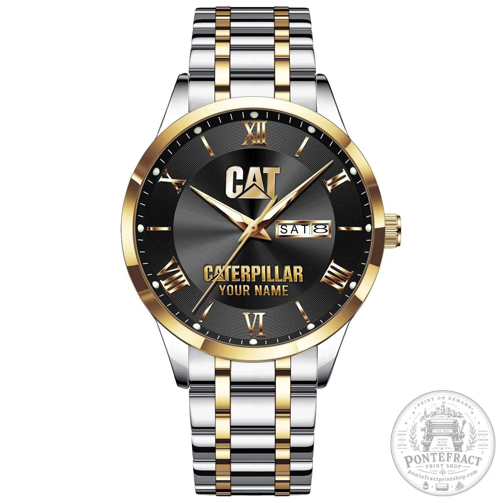 Caterpillar Custom Name Silver Stainless Steel Men's Watch 28 Caterpillar Custom Name Silver Stainless Steel Men