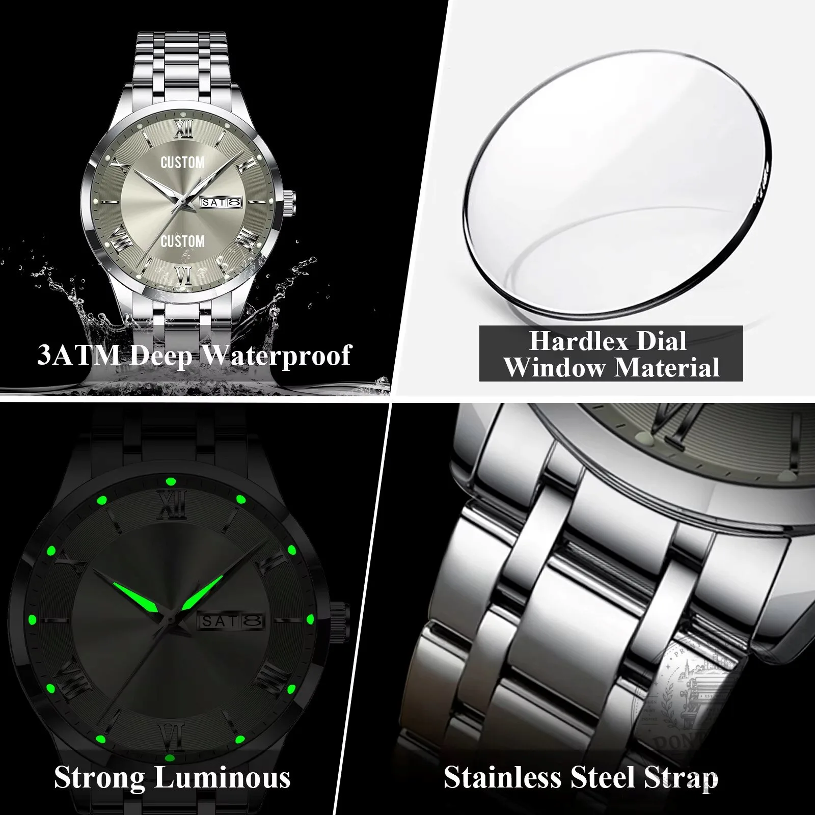 Caterpillar Custom Name Silver Stainless Steel Men's Watch 29 Caterpillar Custom Name Silver Stainless Steel Men