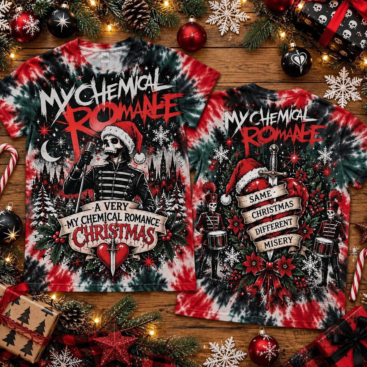 My Chemical Romance A Very Christmas Misery Tie-Dye T-Shirt