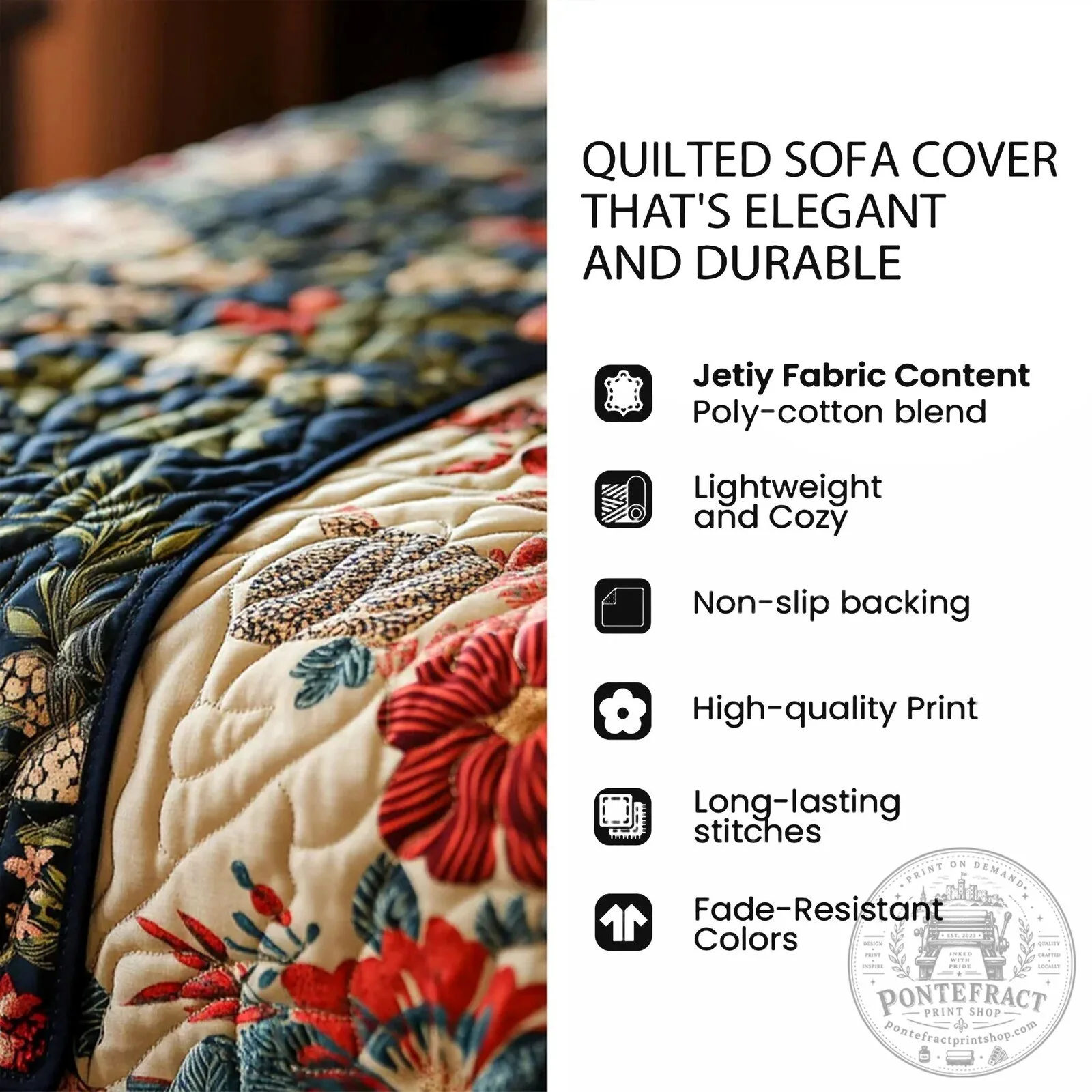 Christmas Village Train Quilted Sofa Cover for Holiday Home Decor 18 Christmas Village Train Quilted Sofa Cover for Holiday Home Decor