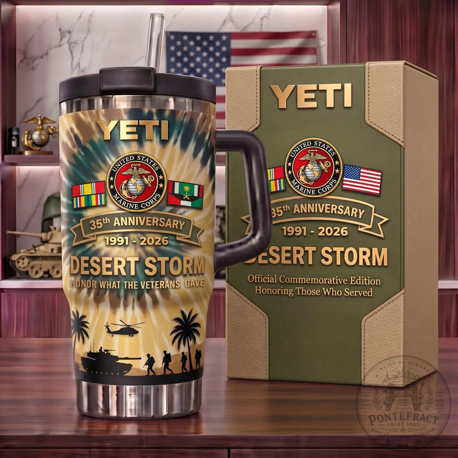 Commemorative Tumbler for the 35th Anniversary of Desert Storm - United States Marine Corps