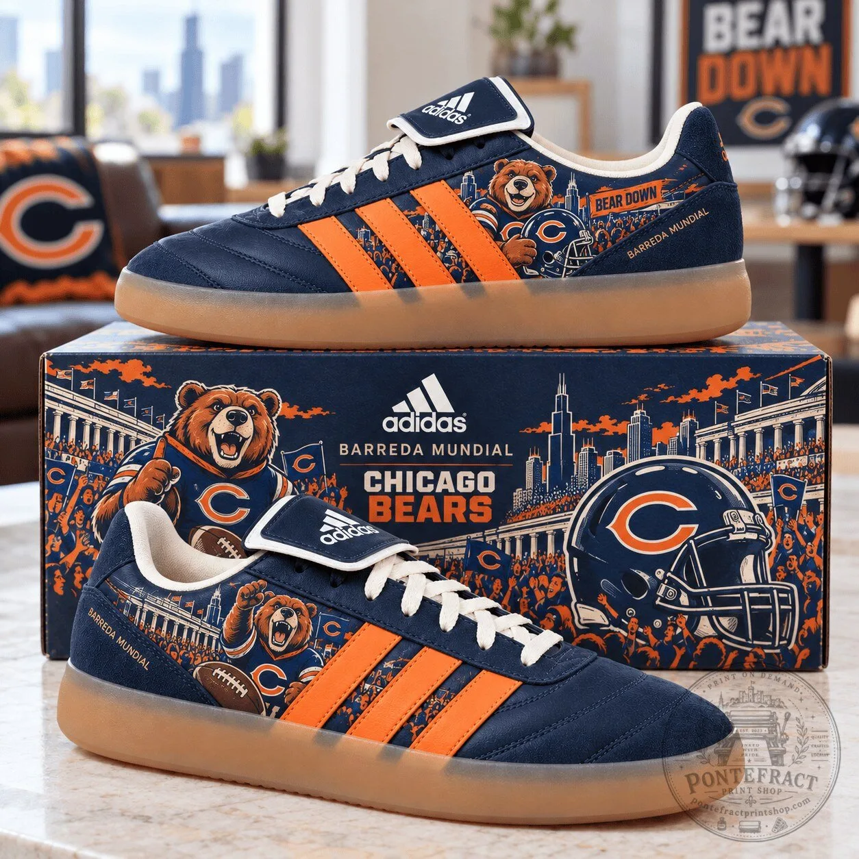 Chicago Bears Bear Down Adidas Barreda Mundial Football Team Sneakers