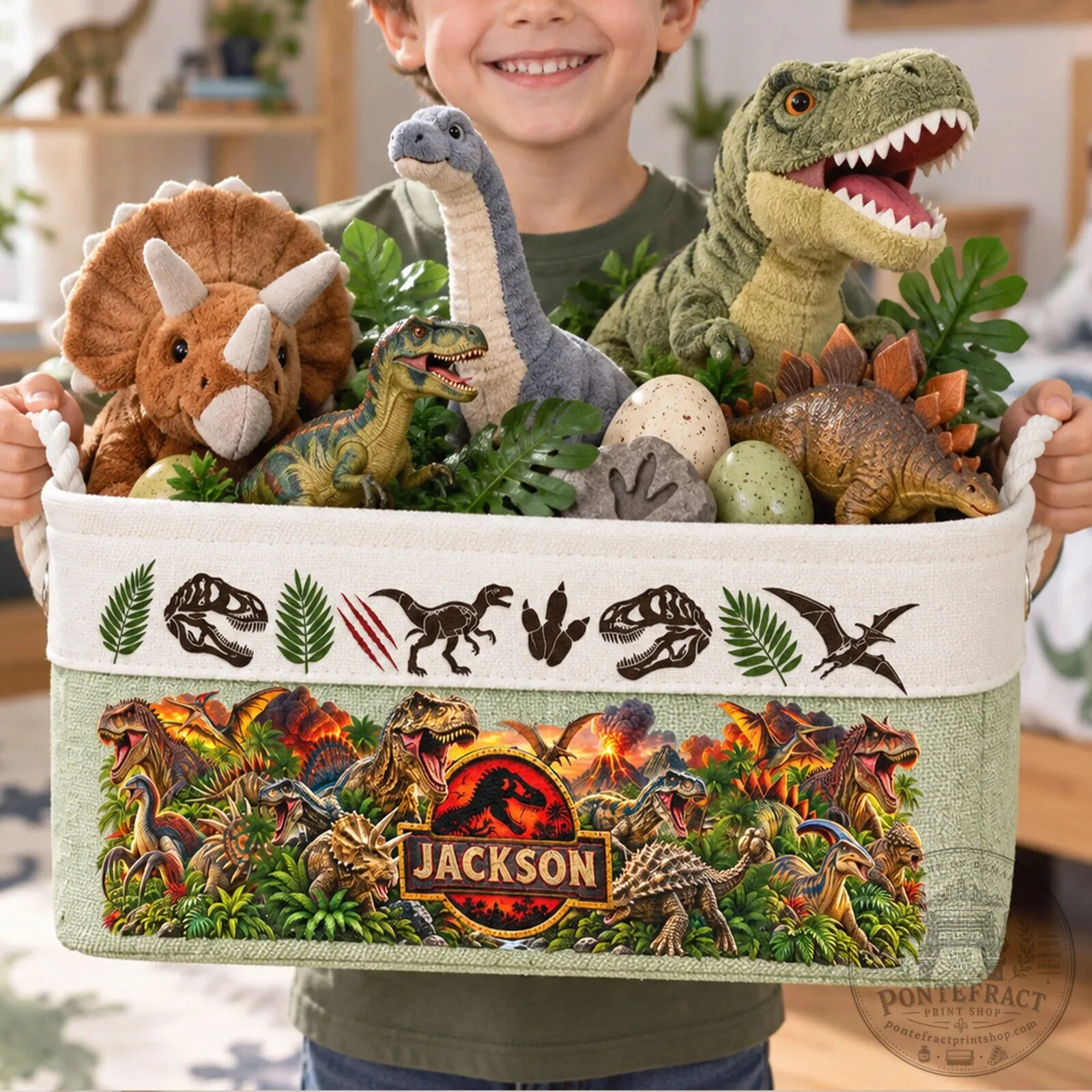 Personalized Jurassic Park Dinosaur Kids Room Storage Basket 8 Personalized Jurassic Park Dinosaur Kids Room Storage Basket