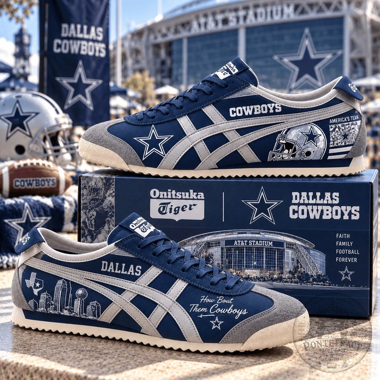 Dallas Cowboys Onitsuka Tiger Mexico 66 Football Team Sneakers
