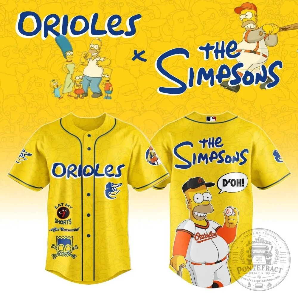 Baltimore Orioles The Simpsons Homer Simpson Baseball Jersey