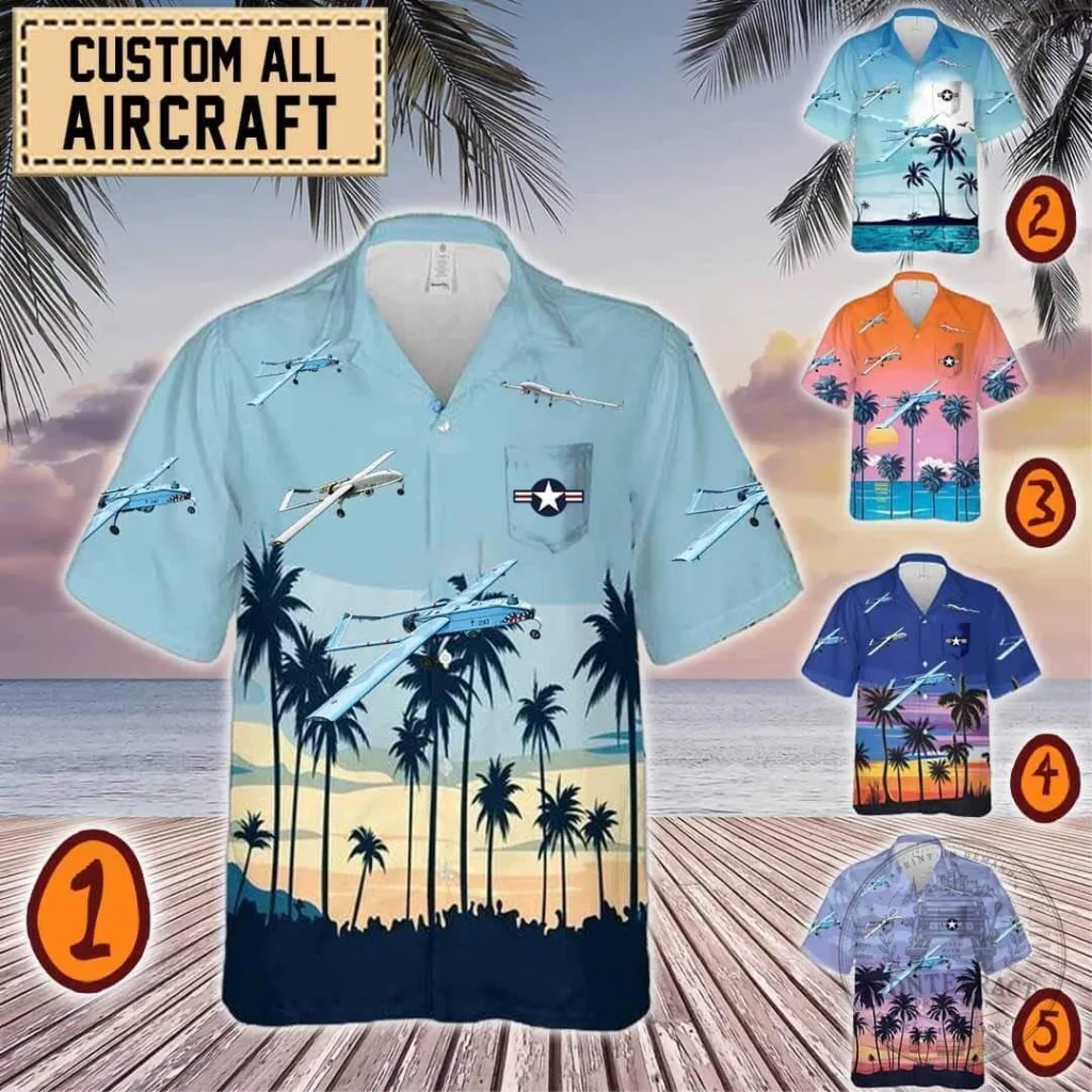RQ-7B Shadow Drone Aircraft Tropical Hawaiian Shirt 41 RQ-7B Shadow Drone Aircraft Tropical Hawaiian Shirt