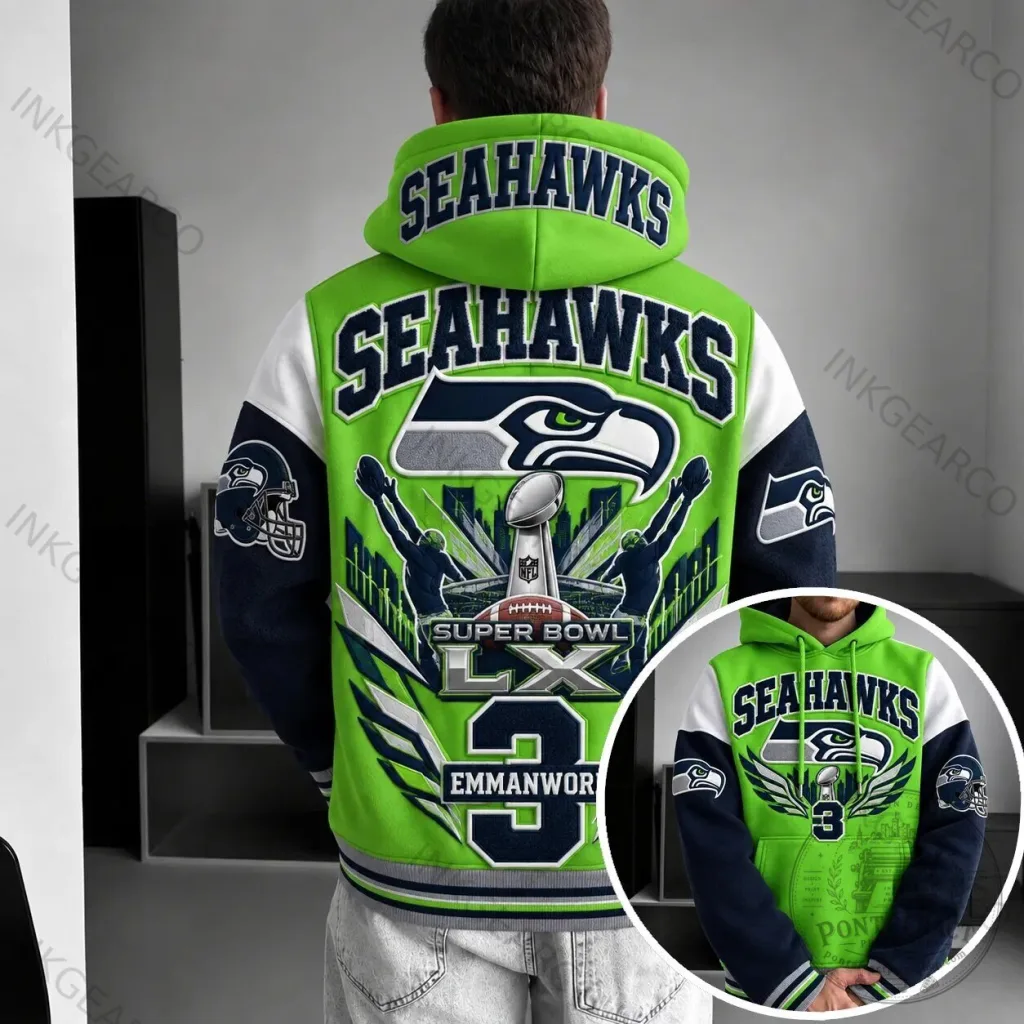 Seattle Seahawks Super Bowl Champions Green and Blue Hoodie Seattle Seahawks Super Bowl Champions Green and Blue Hoodie