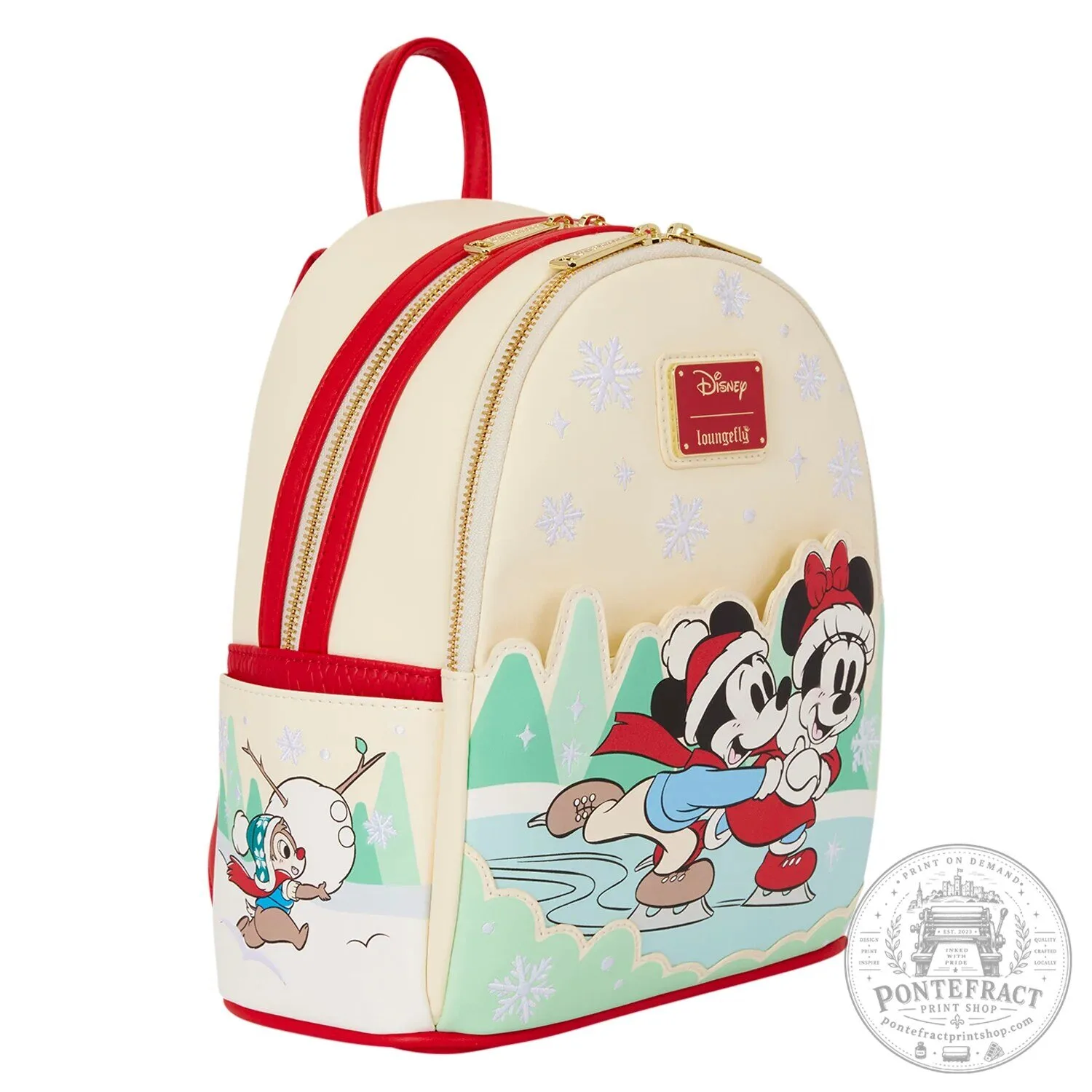 Disney Mickey and Minnie Mouse Ice Skating Christmas Mini Backpack 17 Disney Mickey and Minnie Mouse Ice Skating Christmas Mini Backpack