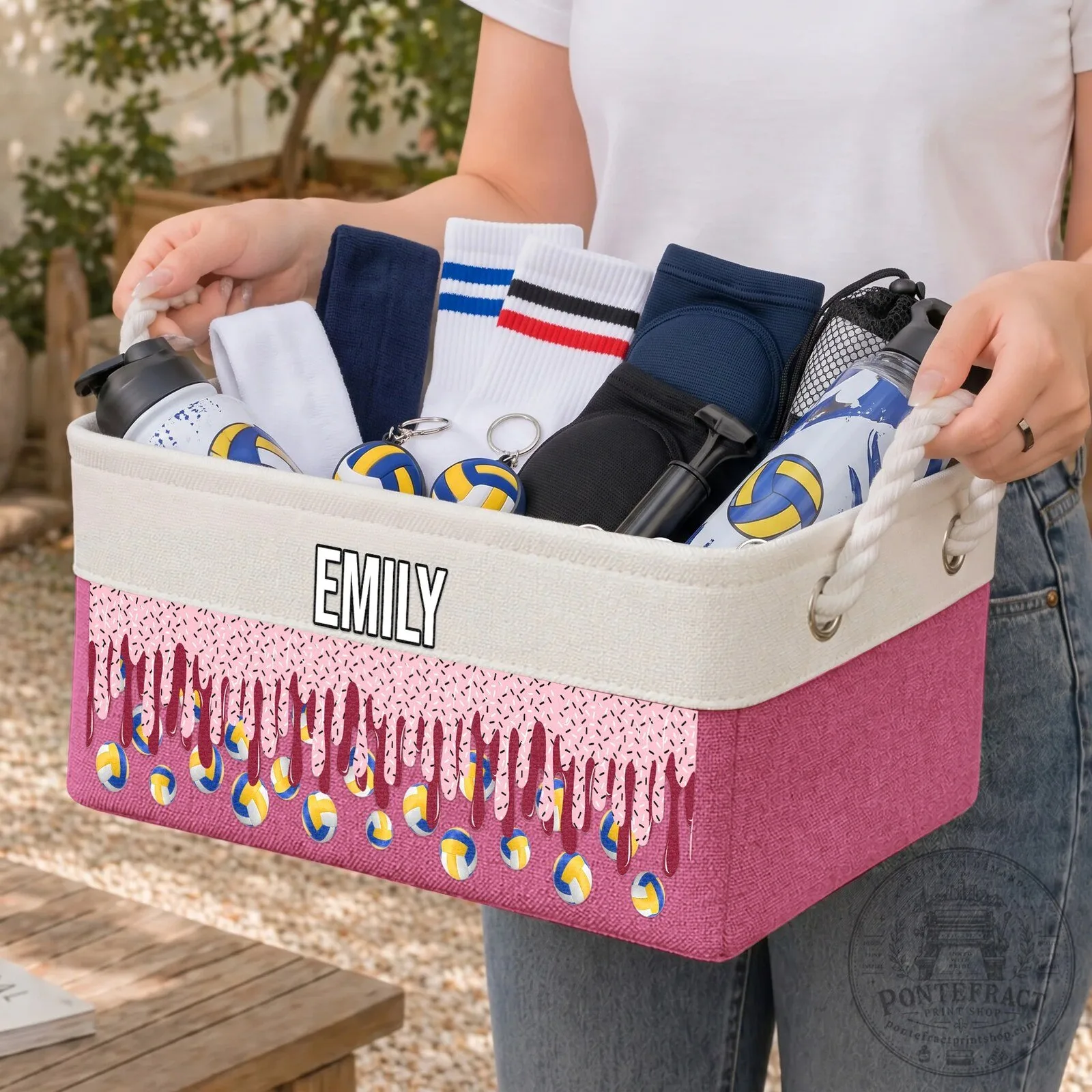 Personalized Sports Theme Drip Design Storage Basket 13 Personalized Sports Theme Drip Design Storage Basket