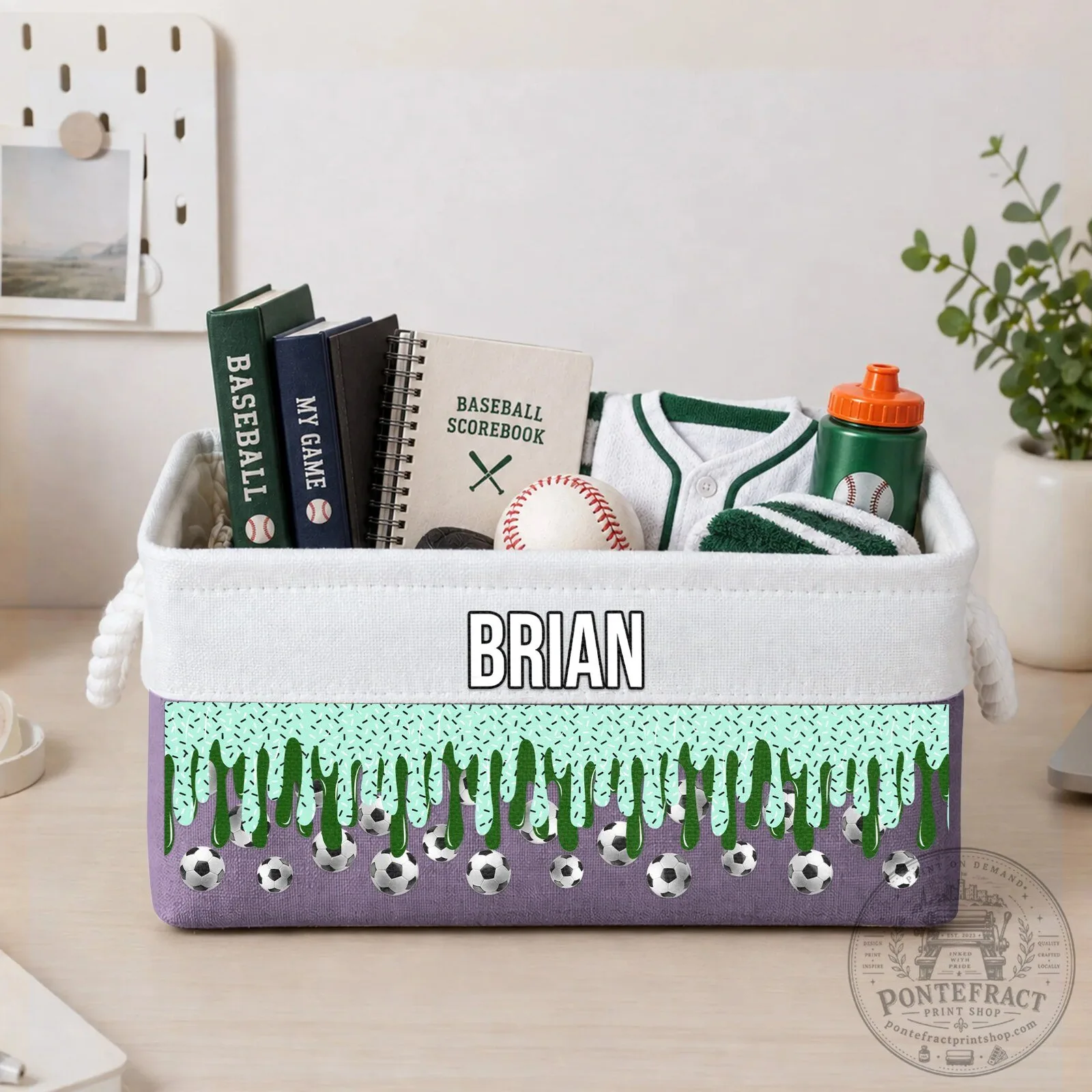 Personalized Sports Theme Drip Design Storage Basket 14 Personalized Sports Theme Drip Design Storage Basket