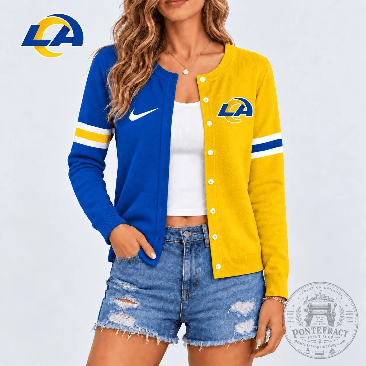 Los Angeles Rams NFL Team Spirit Cardigan for Women